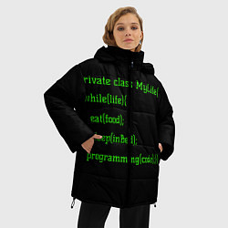 Куртка зимняя женская Жизнь программиста, цвет: 3D-черный — фото 2