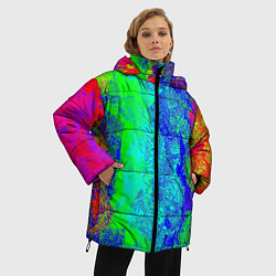 Куртка зимняя женская Красочная текстура, цвет: 3D-черный — фото 2