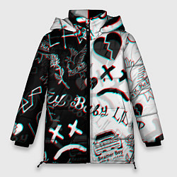 Куртка зимняя женская LIL PEEP GLITCH, цвет: 3D-черный
