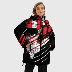 Куртка зимняя женская Череп Icon красный, цвет: 3D-черный — фото 2