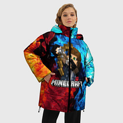 Куртка зимняя женская Minecraft Майнкрафт, цвет: 3D-красный — фото 2
