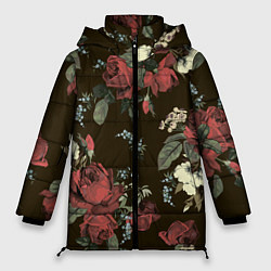 Женская зимняя куртка Букет роз