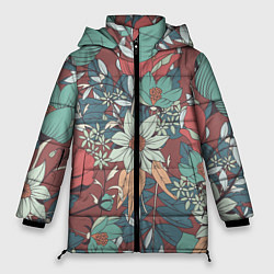 Женская зимняя куртка Цветочный арт