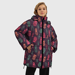 Куртка зимняя женская Ананасовый экспресс, цвет: 3D-черный — фото 2