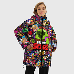 Куртка зимняя женская BRAWL STARS:SPIKE, цвет: 3D-черный — фото 2