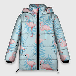 Женская зимняя куртка Арт с розовым фламинго