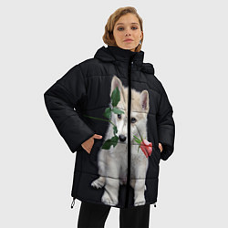 Куртка зимняя женская Щенок в подарок, цвет: 3D-красный — фото 2