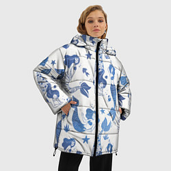 Куртка зимняя женская Мир русалок, цвет: 3D-черный — фото 2