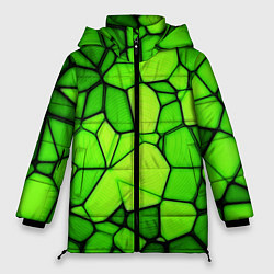 Куртка зимняя женская Зеленая мозаика, цвет: 3D-красный