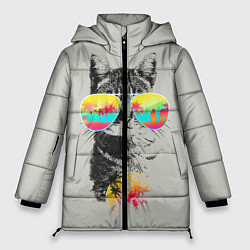 Куртка зимняя женская Котик В Очках, цвет: 3D-черный