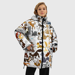 Куртка зимняя женская Котоколлаж 01, цвет: 3D-черный — фото 2