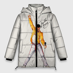 Куртка зимняя женская Фредди Меркьюри автограф, цвет: 3D-светло-серый
