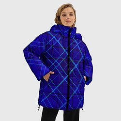 Куртка зимняя женская Сине-черная геометрия 3D, цвет: 3D-светло-серый — фото 2