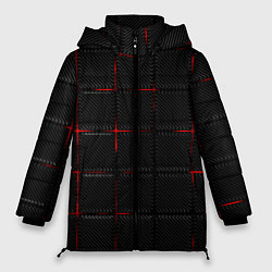 Куртка зимняя женская 3D Плиты Red & Black, цвет: 3D-светло-серый