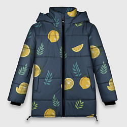 Куртка зимняя женская Лимонный узор, цвет: 3D-черный