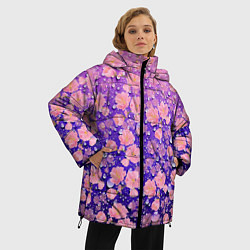 Куртка зимняя женская Цветы, цвет: 3D-черный — фото 2
