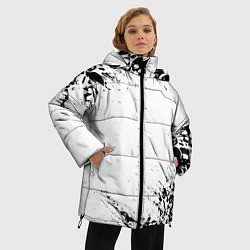 Куртка зимняя женская БЕЛЫЕ ЧЕРЕПА, цвет: 3D-черный — фото 2