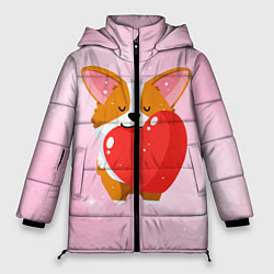 Куртка зимняя женская Милый корги, цвет: 3D-черный