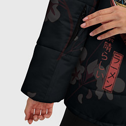 Куртка зимняя женская Сакура и рамен, цвет: 3D-черный — фото 2