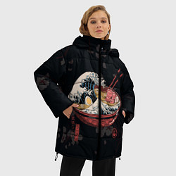 Куртка зимняя женская Сакура и рамен, цвет: 3D-светло-серый — фото 2