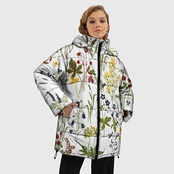 Куртка зимняя женская Flowers, цвет: 3D-черный — фото 2