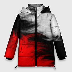 Куртка зимняя женская ПЕРЬЯ, цвет: 3D-красный
