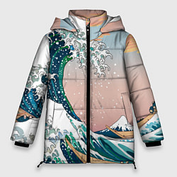 Женская зимняя куртка Большая волна в канагаве