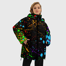 Куртка зимняя женская БРЫЗГИ КРАСОК, цвет: 3D-красный — фото 2