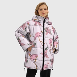 Куртка зимняя женская Розовый фламинго, цвет: 3D-черный — фото 2