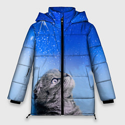 Женская зимняя куртка Кот и космос