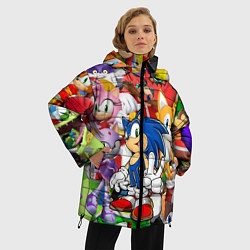 Куртка зимняя женская Sonic ПЕРСОНАЖИ, цвет: 3D-красный — фото 2