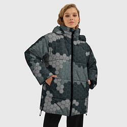 Куртка зимняя женская КАМУФЛЯЖ СОТЫ, цвет: 3D-светло-серый — фото 2
