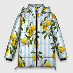 Куртка зимняя женская Лимоны, цвет: 3D-черный
