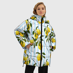 Куртка зимняя женская Лимоны, цвет: 3D-черный — фото 2