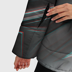 Куртка зимняя женская GEOMETRY STRIPES GLITCH, цвет: 3D-черный — фото 2