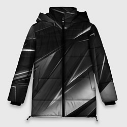 Куртка зимняя женская GEOMETRY STRIPES BLACK & WHITE, цвет: 3D-черный