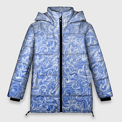Женская зимняя куртка Волны на голубом фоне