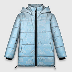 Куртка зимняя женская Очень светлые голубые облака, цвет: 3D-светло-серый