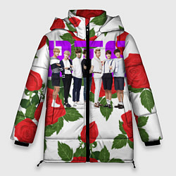 Куртка зимняя женская BTS Roses White, цвет: 3D-черный