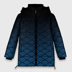 Куртка зимняя женская Узор круги темный синий, цвет: 3D-черный