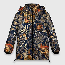 Женская зимняя куртка Узор орнамент цветы этно