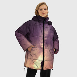 Куртка зимняя женская Бесконечный космос, цвет: 3D-красный — фото 2