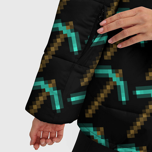 Женская зимняя куртка Майнкрафт Кирка / 3D-Светло-серый – фото 5