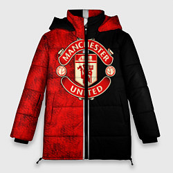 Куртка зимняя женская Манчестер Юнайтед 3D, цвет: 3D-светло-серый