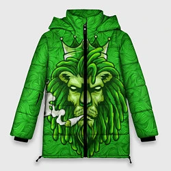 Куртка зимняя женская Лев с короной, цвет: 3D-красный