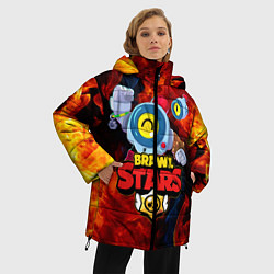 Куртка зимняя женская БРАВЛ СТАРС НАНИ ОГОНЬ, цвет: 3D-красный — фото 2
