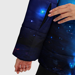Куртка зимняя женская Внеземная пара луна ночь, цвет: 3D-черный — фото 2