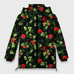 Женская зимняя куртка Цветочный сад