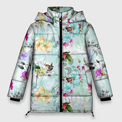 Женская зимняя куртка Весенние цветы