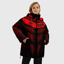 Куртка зимняя женская Экзоскелет СССР, цвет: 3D-красный — фото 2